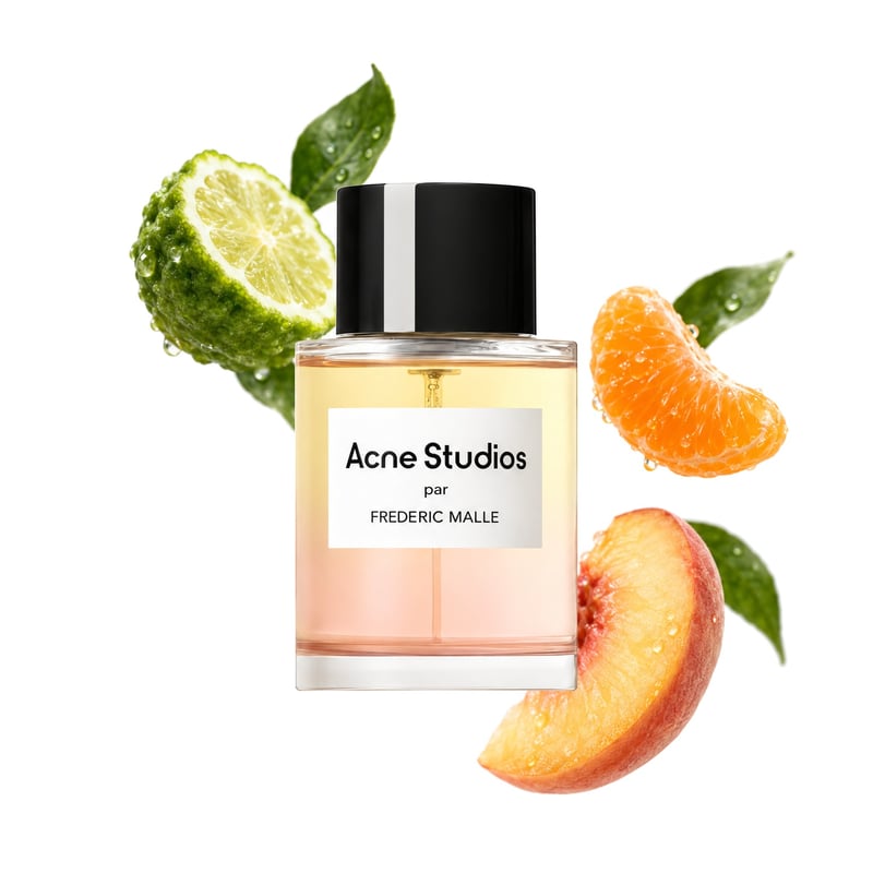 Frederic Malle Acne Studios, flakon a jeho klíčové tóny: Bergamot, Mandarinka a Broskev
