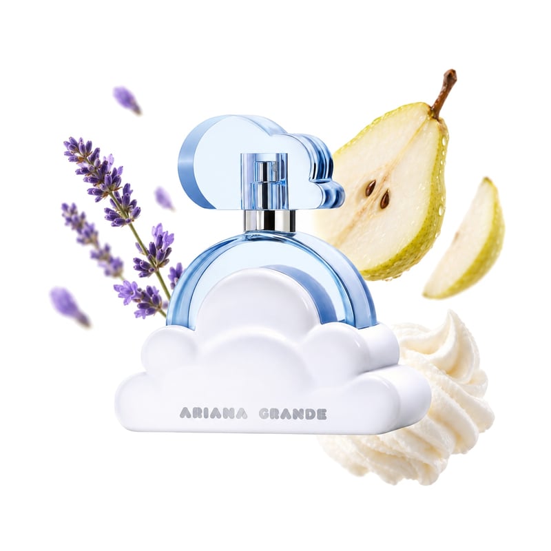 Cloud de la Ariana Grande, flacon alături de notele principale: Lavandă, Pară și Frișcă