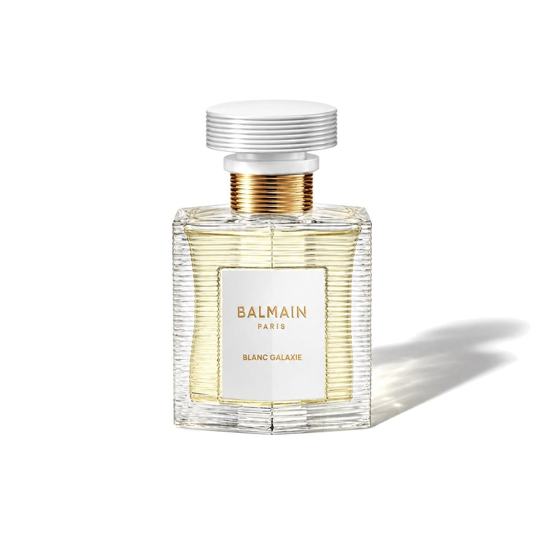 Blanc Galaxie Eau de Toilette di Balmain, flacone che proietta un’ombra morbida, foto 1 di 6