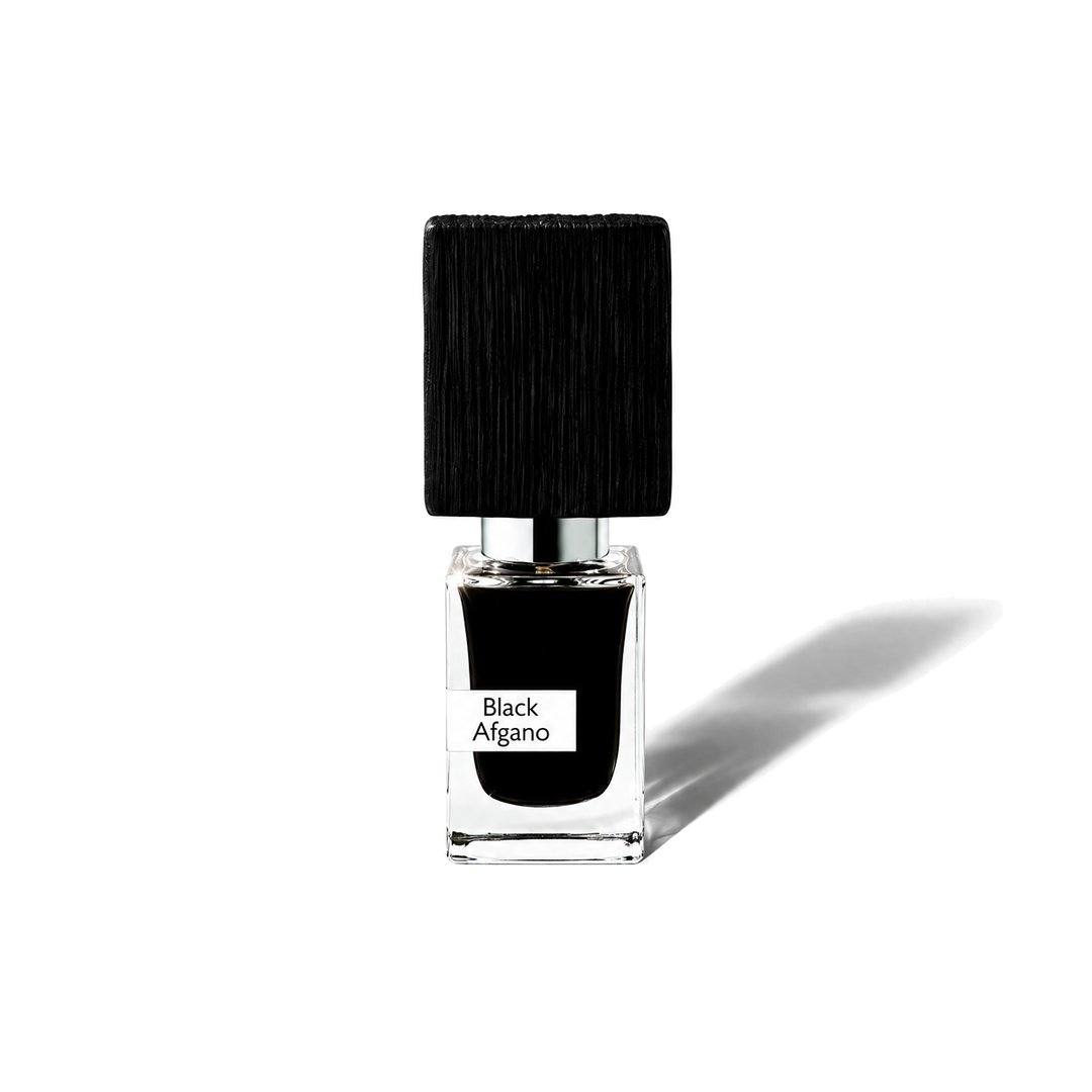 Black Afgano by Nasomatto, bottle casting a soft shadow, photo 1 of 6