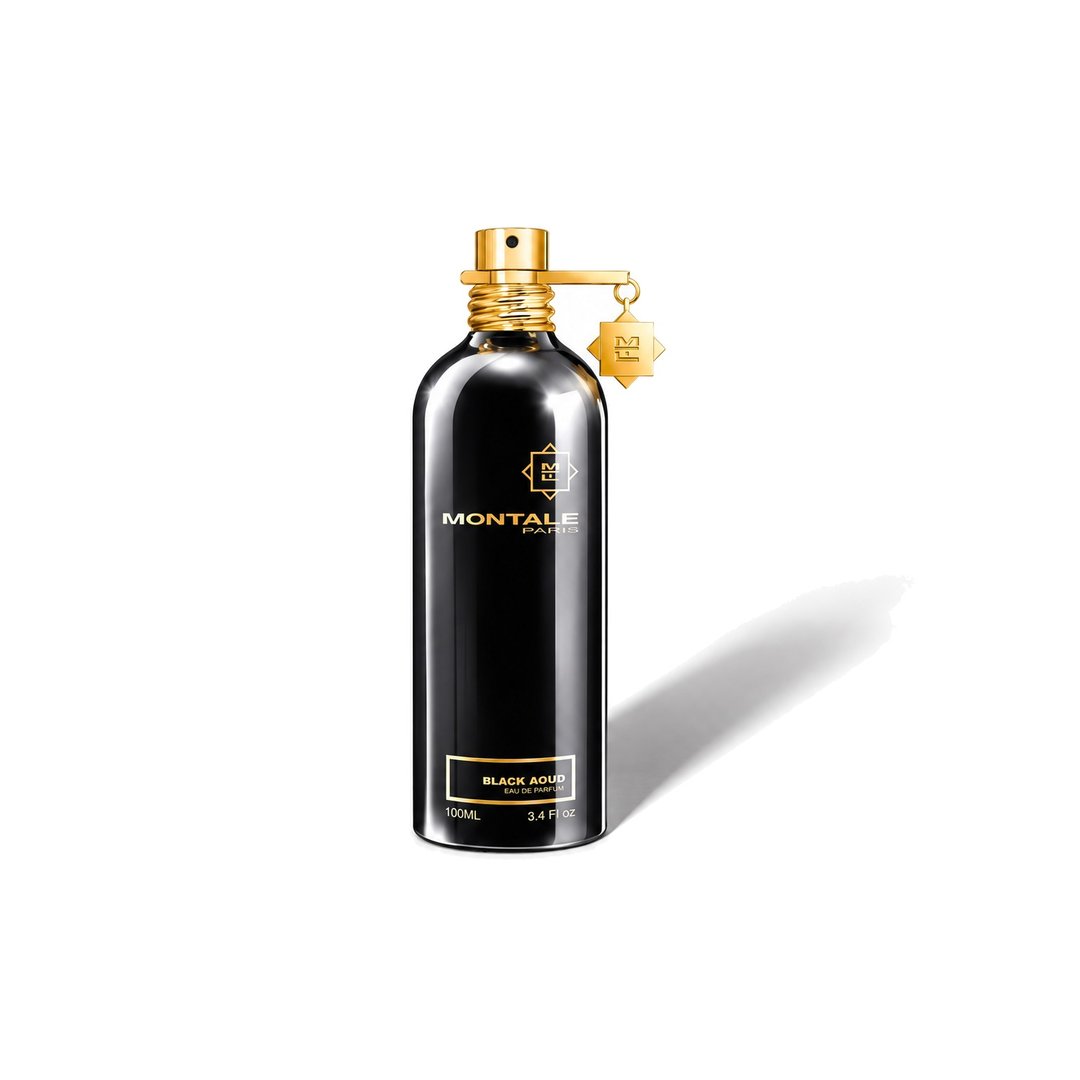 Black Aoud by Montale, bottle casting a soft shadow, photo 1 of 6