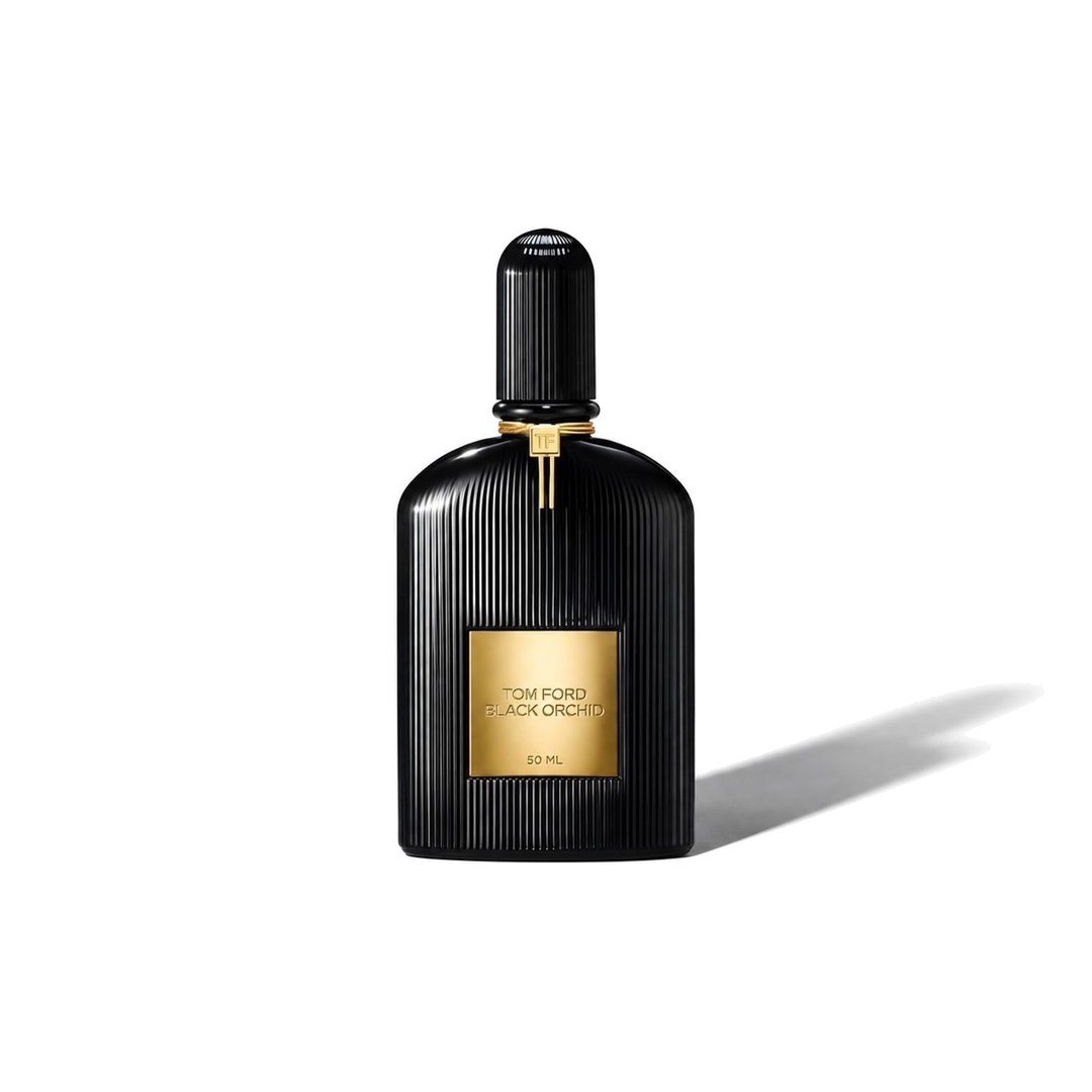 Black Orchid by Tom Ford, bottle casting a soft shadow, photo 1 of 6