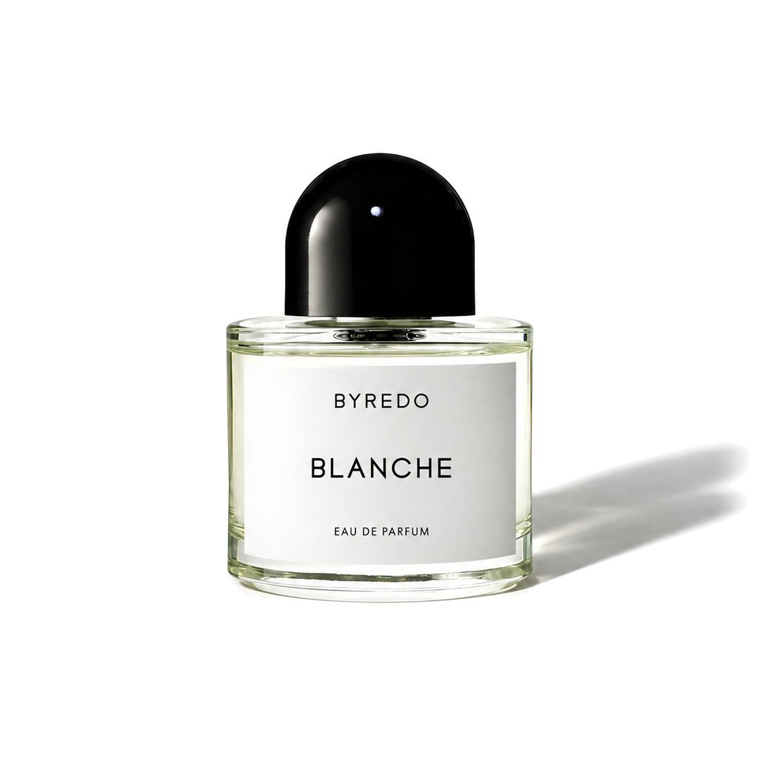 Blanche by Byredo, bottle casting a soft shadow, photo 1 of 6