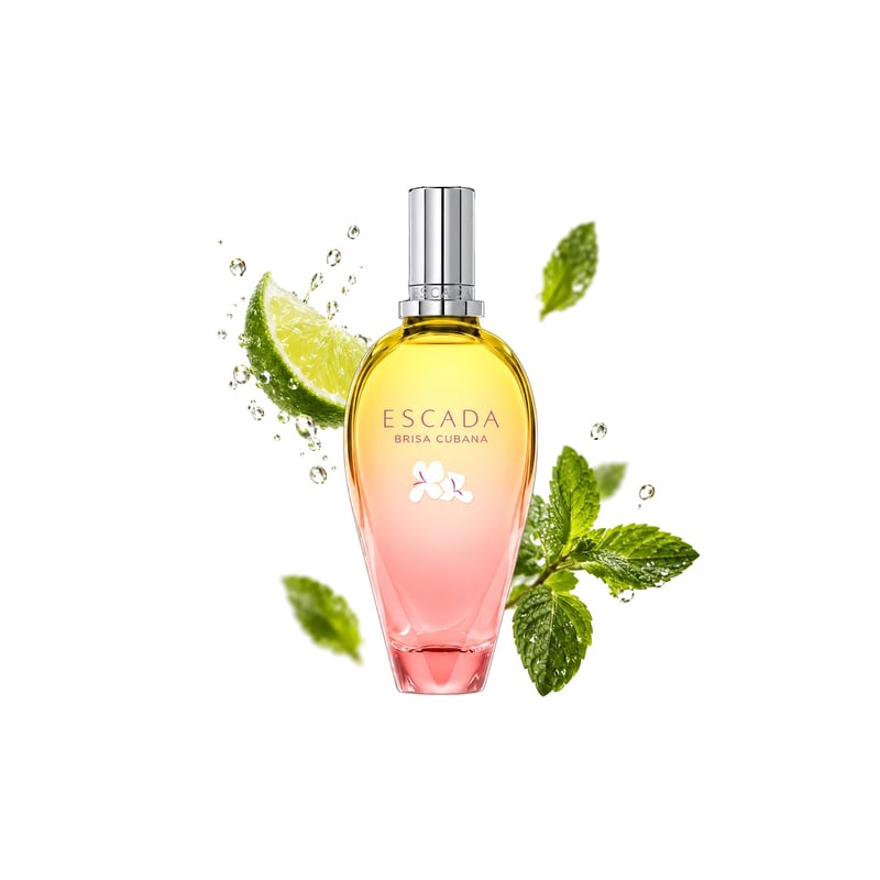 Brisa Cubana de Escada, frasco con sus notas principales: Lima, Mojito y Menta