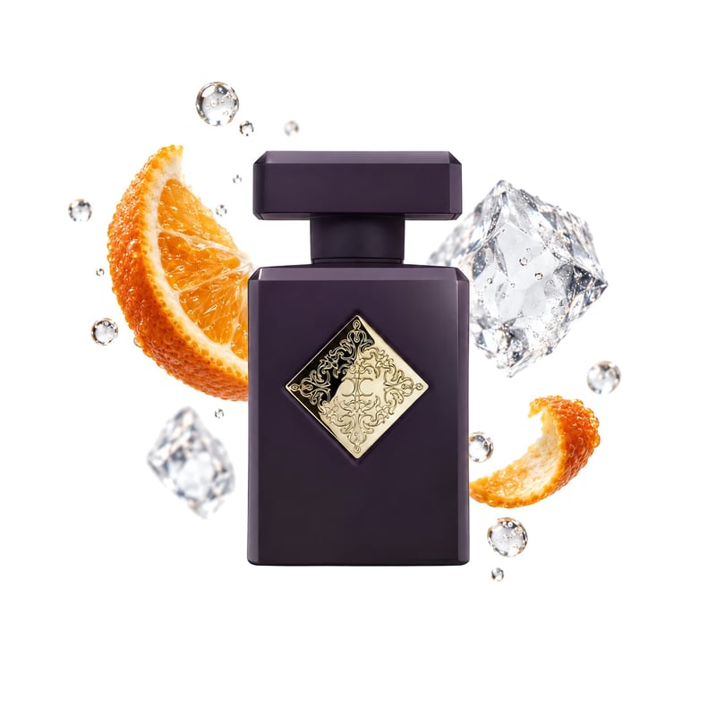 Can't Get Enough by Initio Parfums Prives, bottle pictured with its key notes: Bitter Orange, Aldehydes and Ice