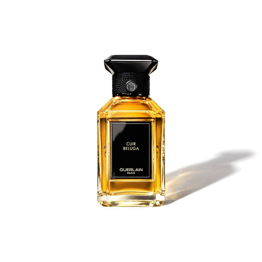 Cuir Béluga de Guerlain, frasco que proyecta una sombra suave, foto 1 de 6