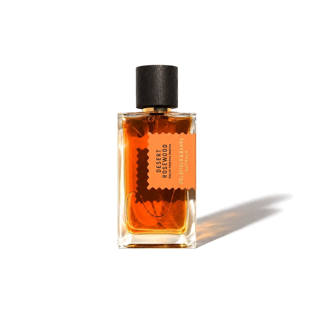 Desert Rosewood by Goldfield & Banks, bottle casting a soft shadow, photo 1 of 6