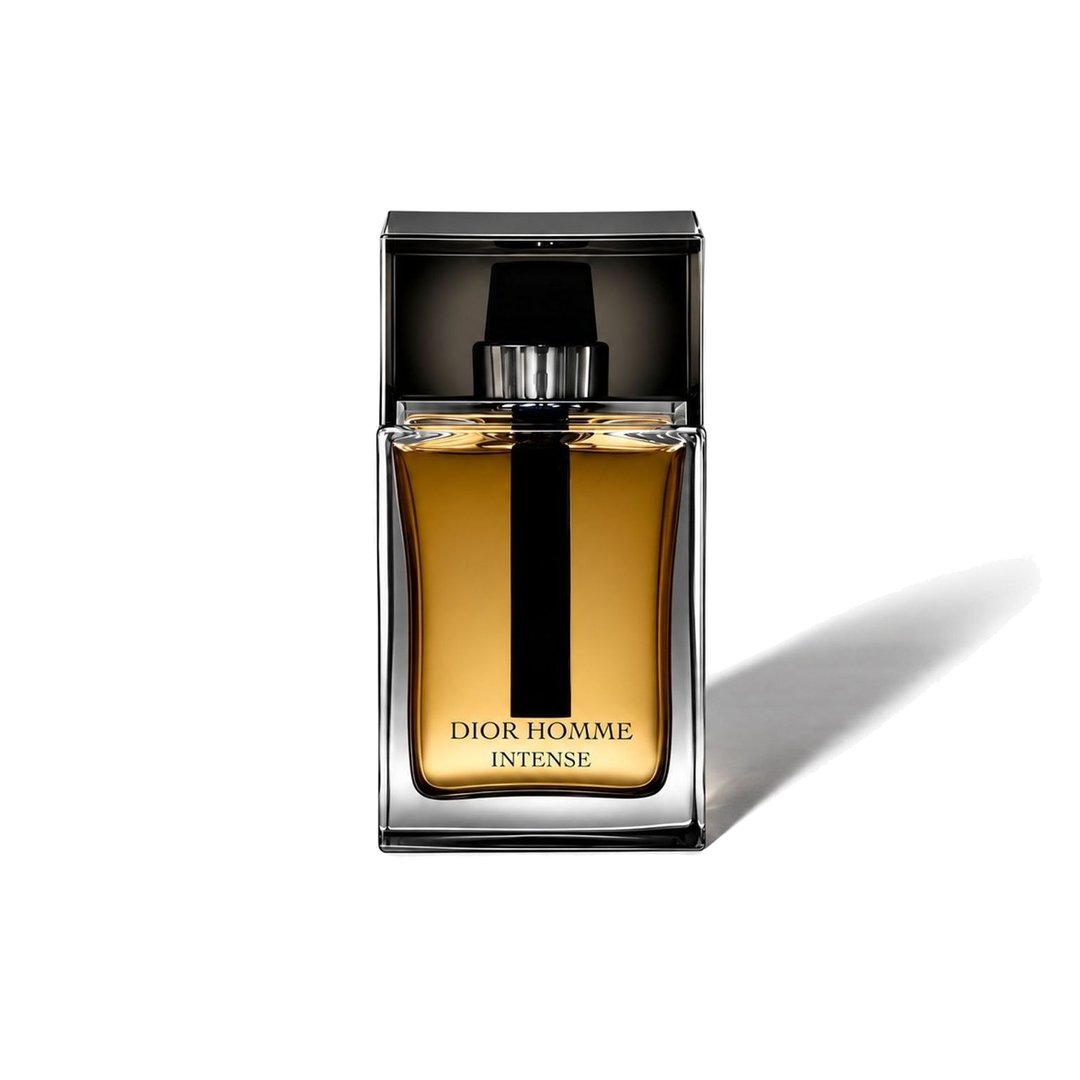 Dior Homme Intense by Dior, bottle casting a soft shadow, photo 1 of 6