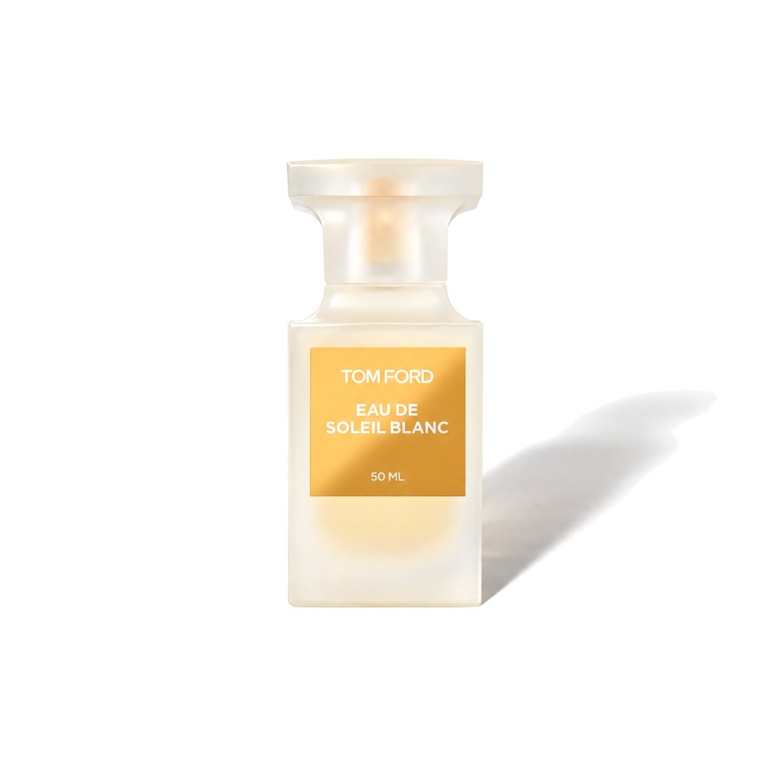 Eau de Soleil Blanc by Tom Ford, bottle casting a soft shadow, photo 1 of 6