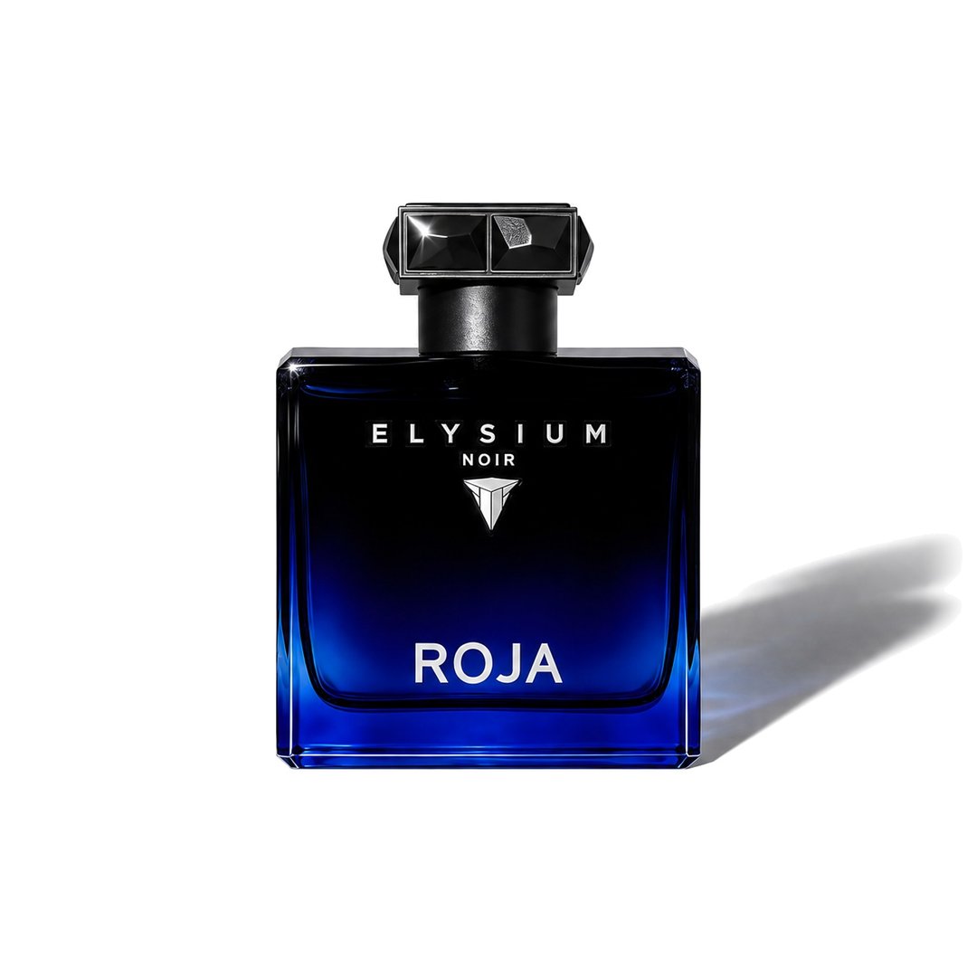 Elysium Noir by Roja Dove, bottle casting a soft shadow, photo 1 of 6