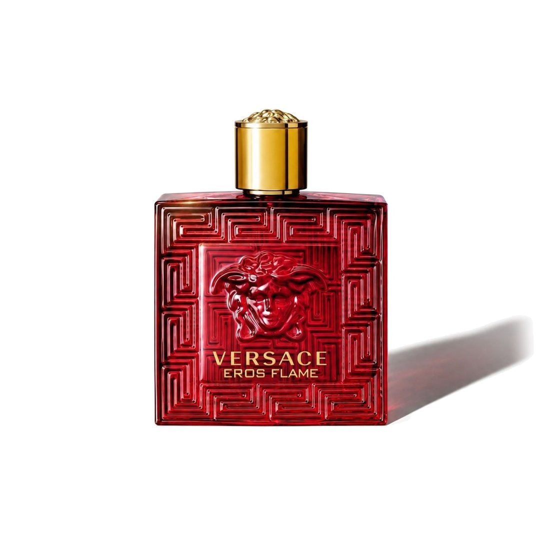 Eros Flame by Versace, bottle casting a soft shadow, photo 1 of 6