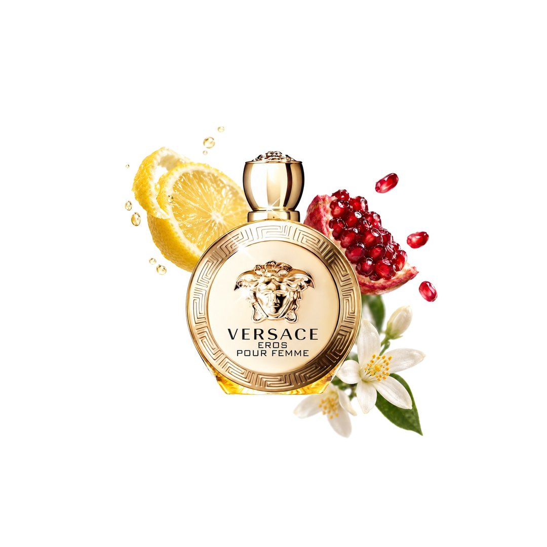 Eros Pour Femme de la Versace. Note principale: Sicilian Lemon, Pomegranate și Lemon Blossom, fotografia 2 din 4