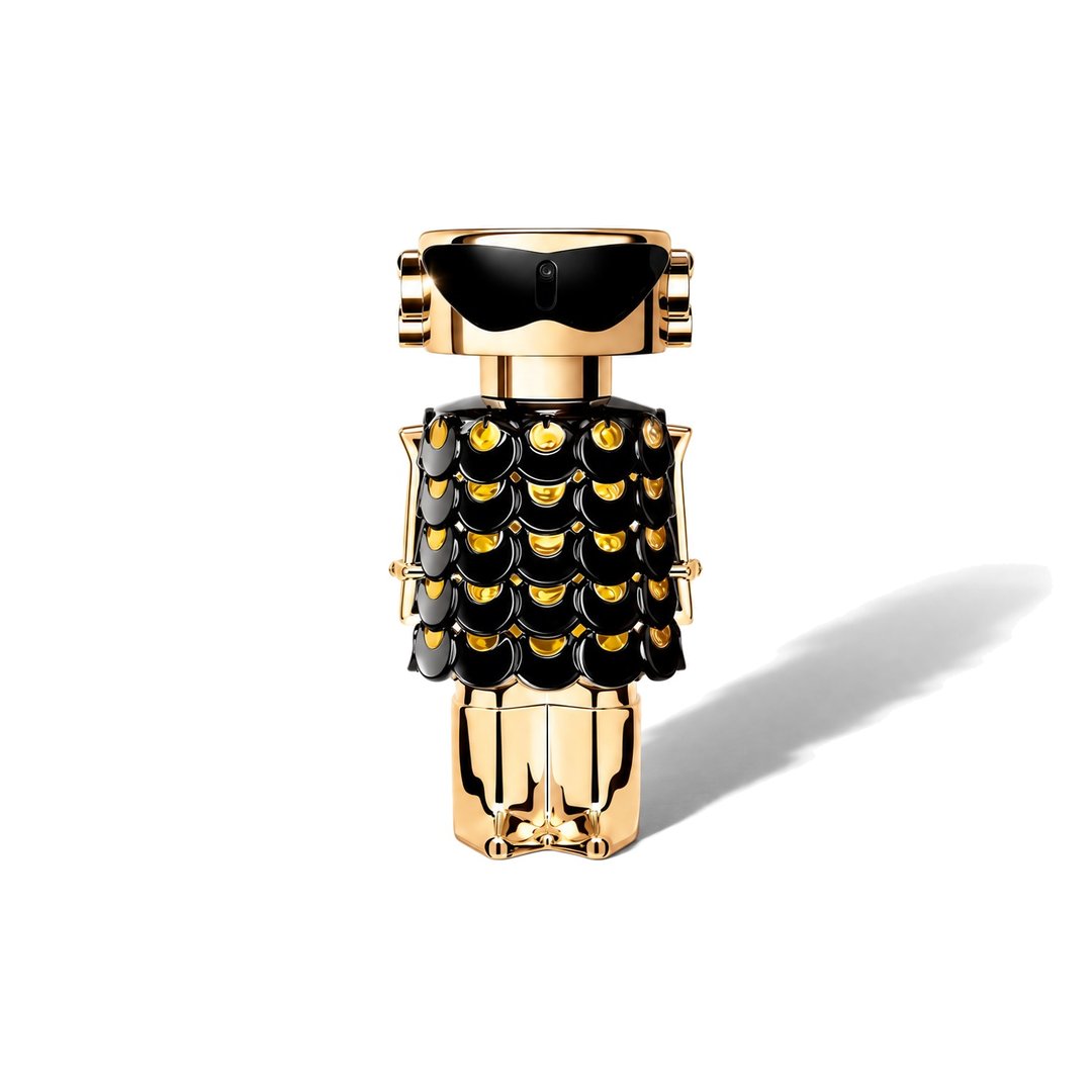 Fame Parfum by Rabanne, bottle casting a soft shadow, photo 1 of 6