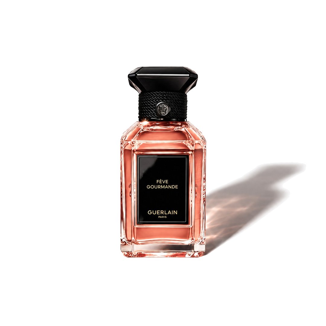 Fève Gourmande by Guerlain, bottle casting a soft shadow, photo 1 of 6