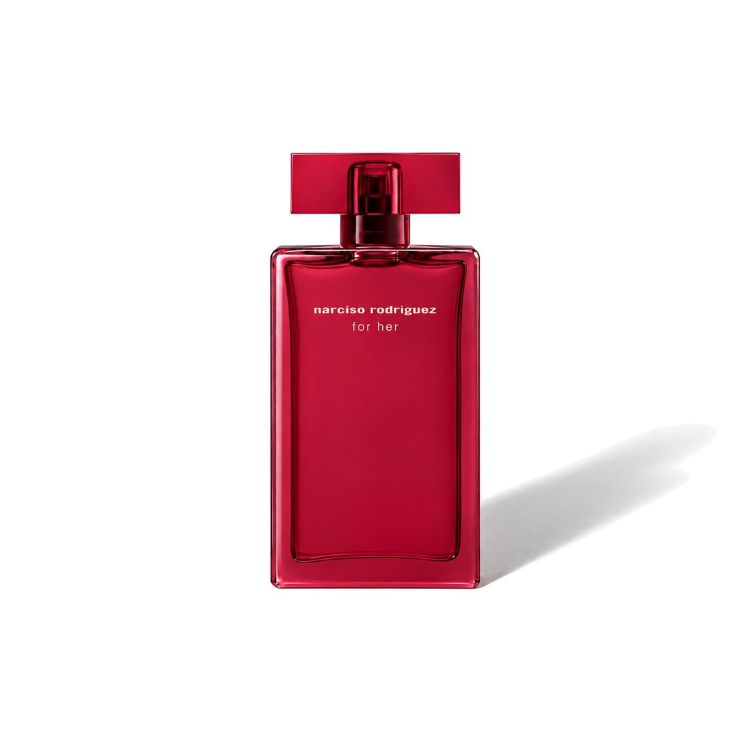 For Her Eau de Parfum Intense by Narciso Rodriguez, bottle casting a soft shadow, photo 1 of 6