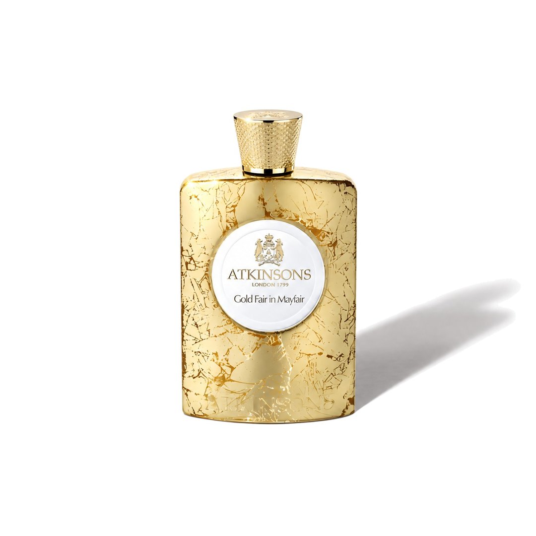 Gold Fair In Mayfair by Atkinsons, bottle casting a soft shadow, photo 1 of 6