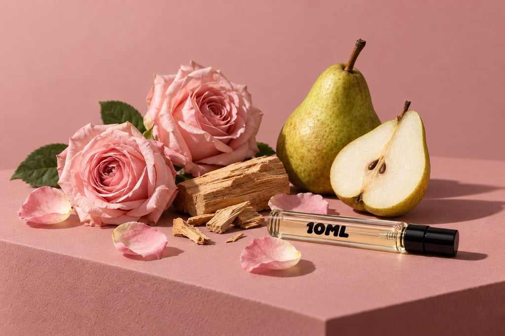 Rosa, legno di sandalo e pera come materie prime: note di Guidance 46 di Amouage