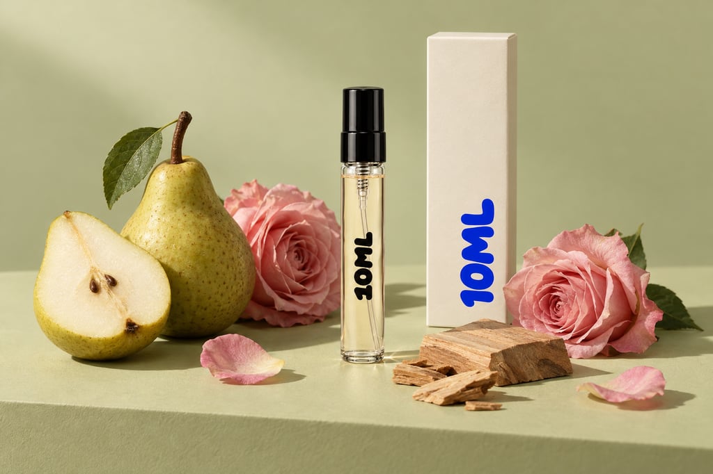 Eine 10ML-Abfüllung von Guidance (Amouage) mit den Hauptnoten: Birne, Rose und Sandelholz