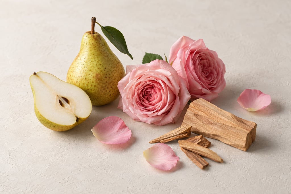 Pera, rosa e legno di sandalo come materie prime: note di Guidance di Amouage