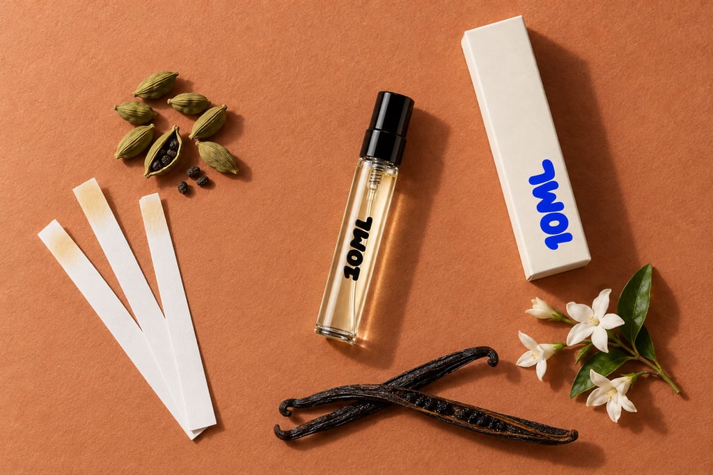 A 10ML decant of Bitter Peach by Tom Ford with cardamom, jasmine and vanilla, its key notes