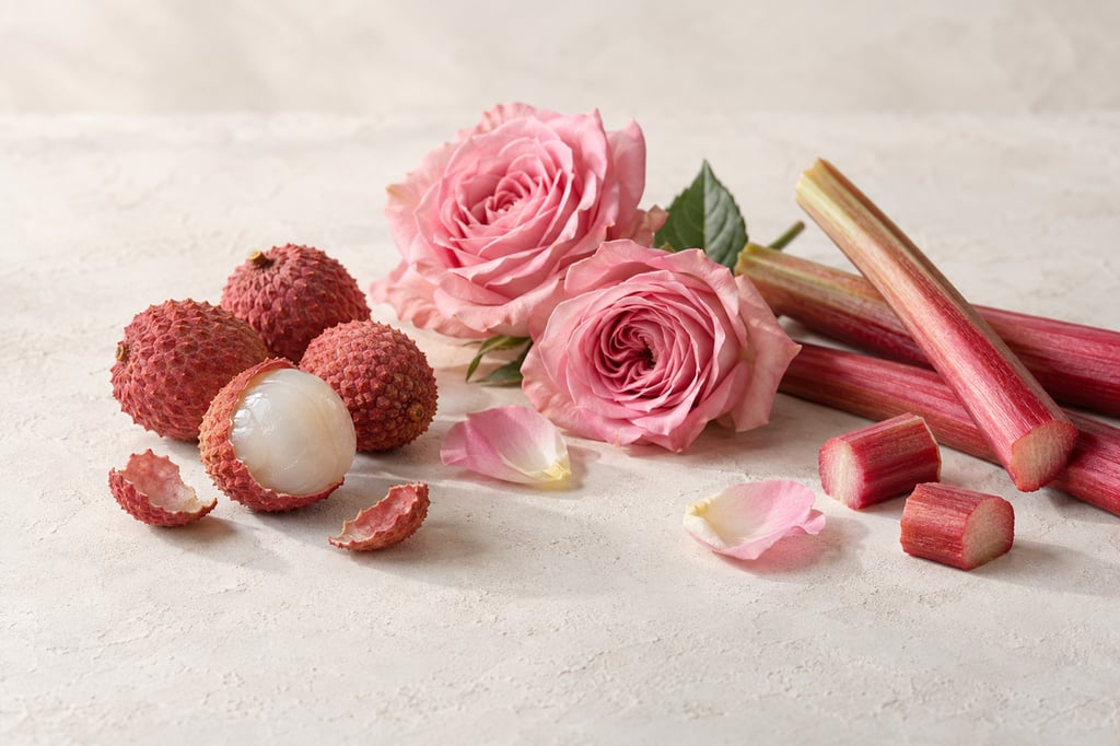 Litchi, rosa e rabarbaro come materie prime: note di Delina di Parfums de Marly