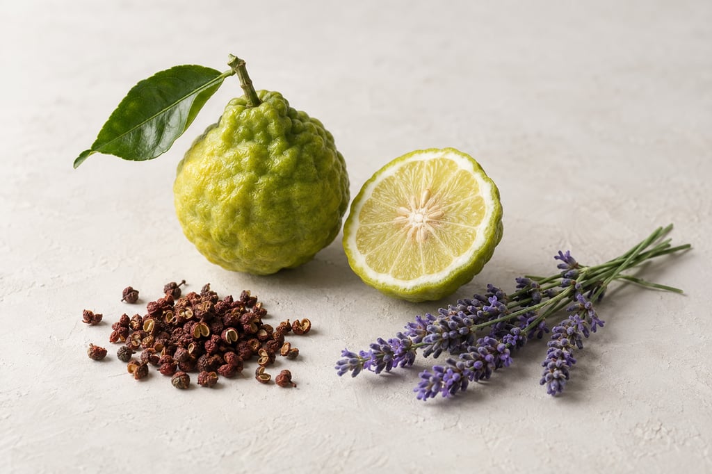 Bergamote, poivre de Sichuan et lavande en matières premières : notes de Sauvage de Dior