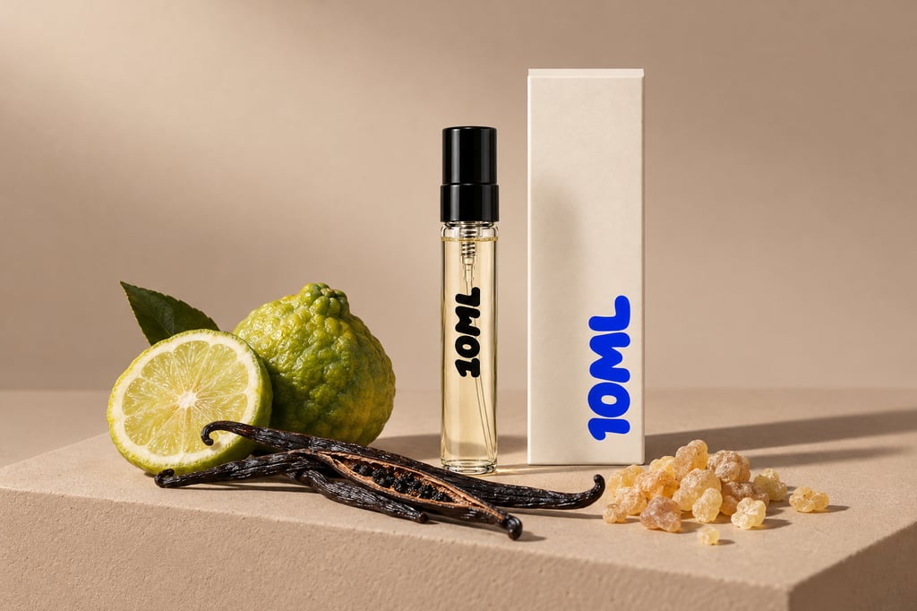 Un decant 10ML di Shalimar (Guerlain) con le sue note principali: vaniglia, bergamotto e incenso