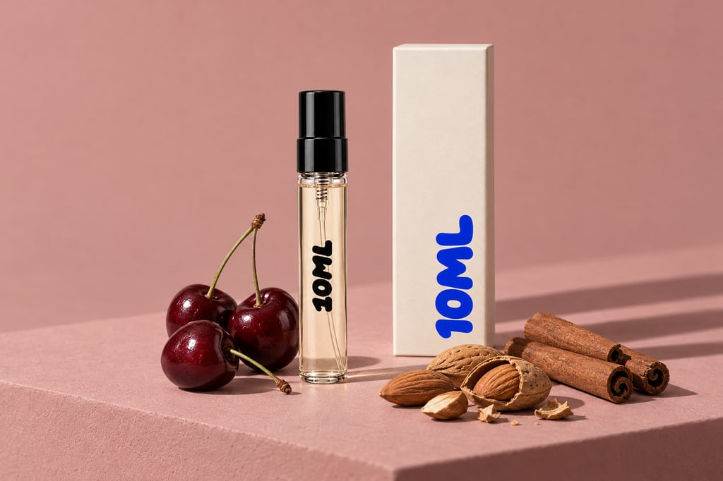 Decant 10ML του Lost Cherry (Tom Ford) με τις βασικές νότες: μαύρο κεράσι, πικραμύγδαλο και κανέλα