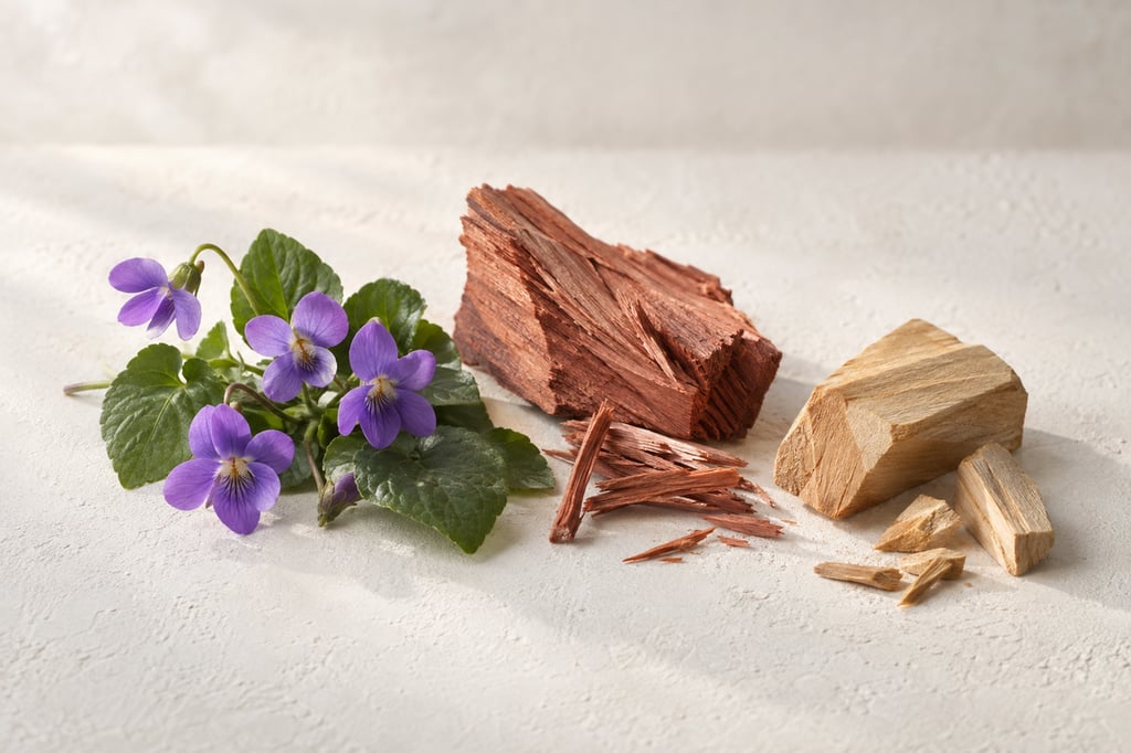 Violet, cedarwood and sandalwood as raw materials: notes of Mojave Ghost by Byredo