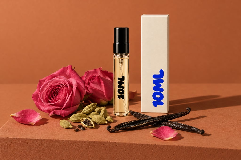 A 10ML decant of Noir Extreme by Tom Ford with cardamom, rose and vanilla, its key notes