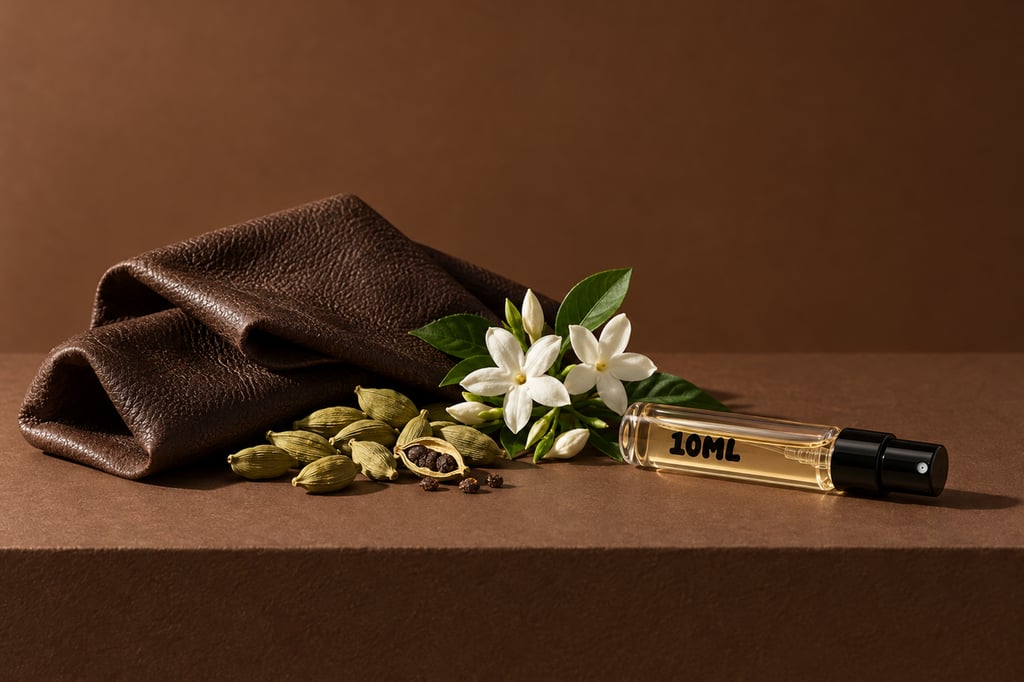 Leather, cardamom and jasmine as raw materials: notes of Ombré Leather by Tom Ford