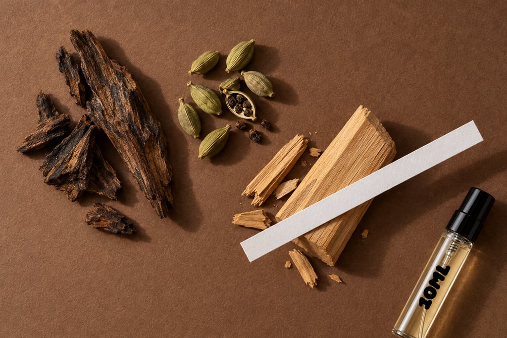 Oud, cardamom and sandalwood as raw materials: notes of Oud Wood by Tom Ford