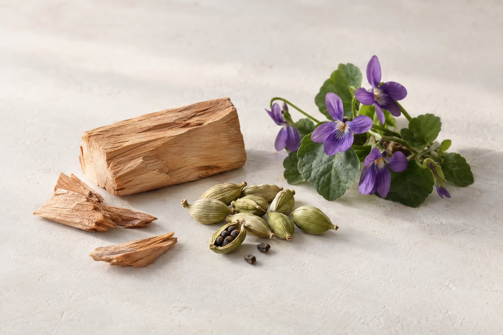 Bois de santal, cardamome et violette en matières premières : notes de Santal 33 de Le Labo