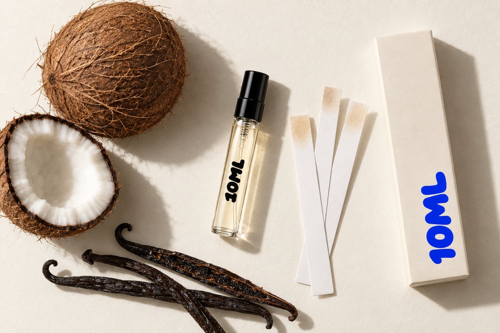A 10ML decant of Vanilla Powder by Matière Première with coconut and vanilla, its key notes