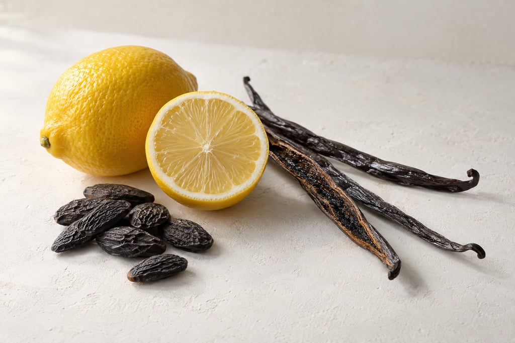 Lemon, tonka bean and vanilla as raw materials: notes of Eros by Versace