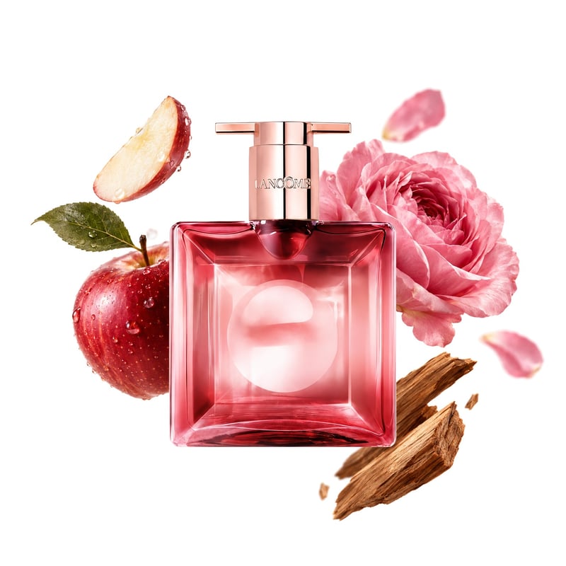 Idôle Power von Lancôme, Flakon mit seinen Hauptnoten: Apfel, Mairose und Sandelholz