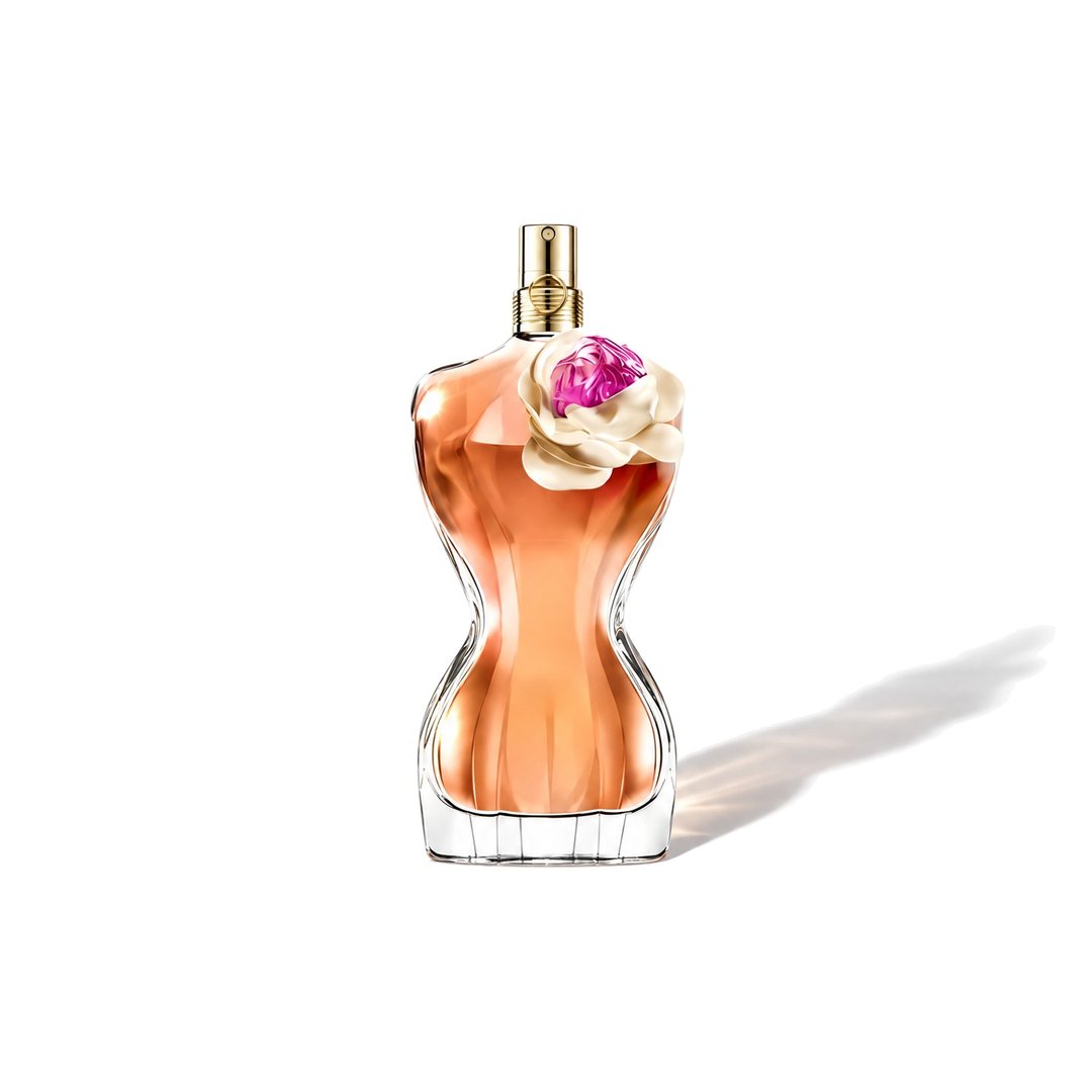 La Belle Flower Edition by Jean Paul Gaultier, bottle casting a soft shadow, photo 1 of 6
