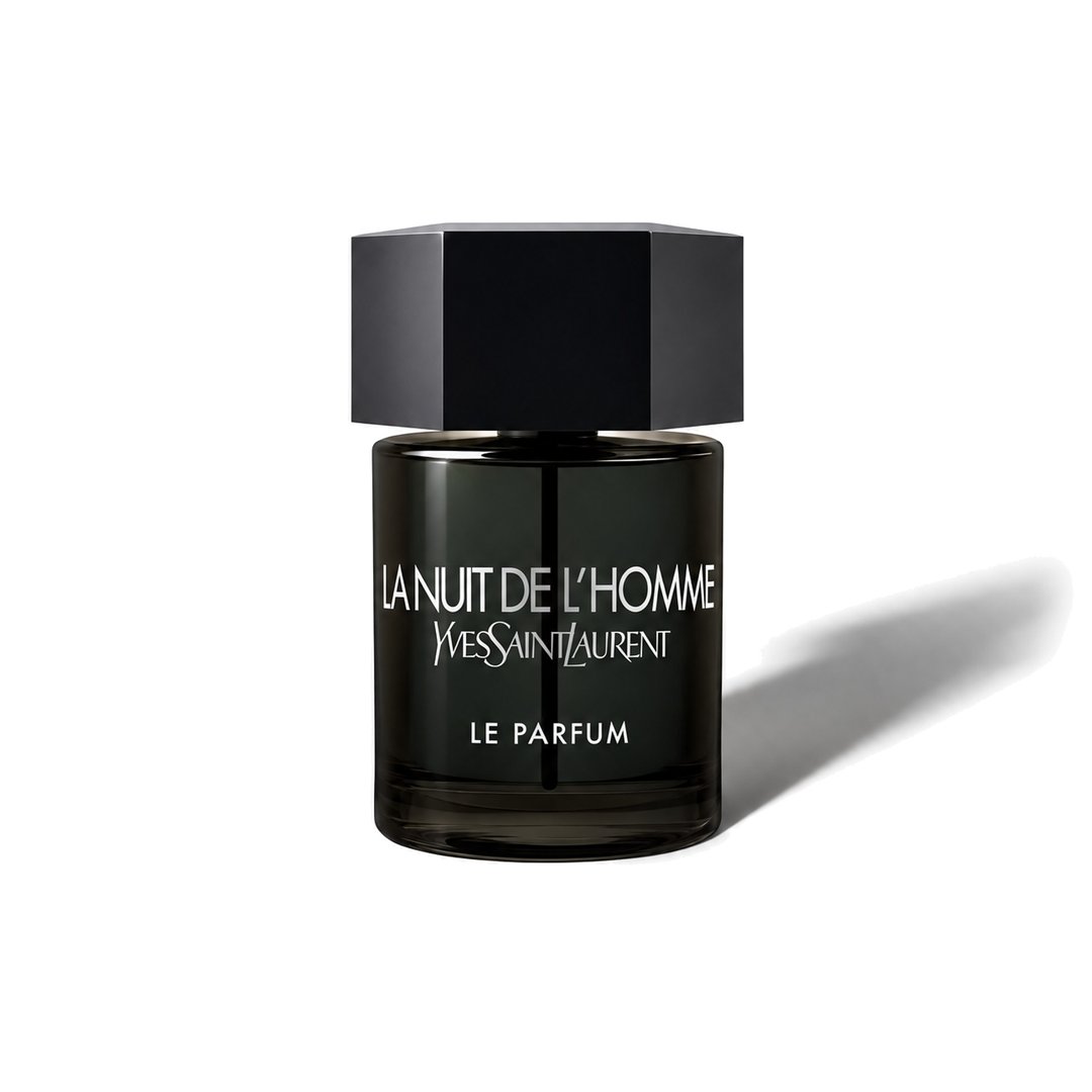 La Nuit de L'Homme Le Parfum by Yves Saint Laurent, bottle casting a soft shadow, photo 1 of 6