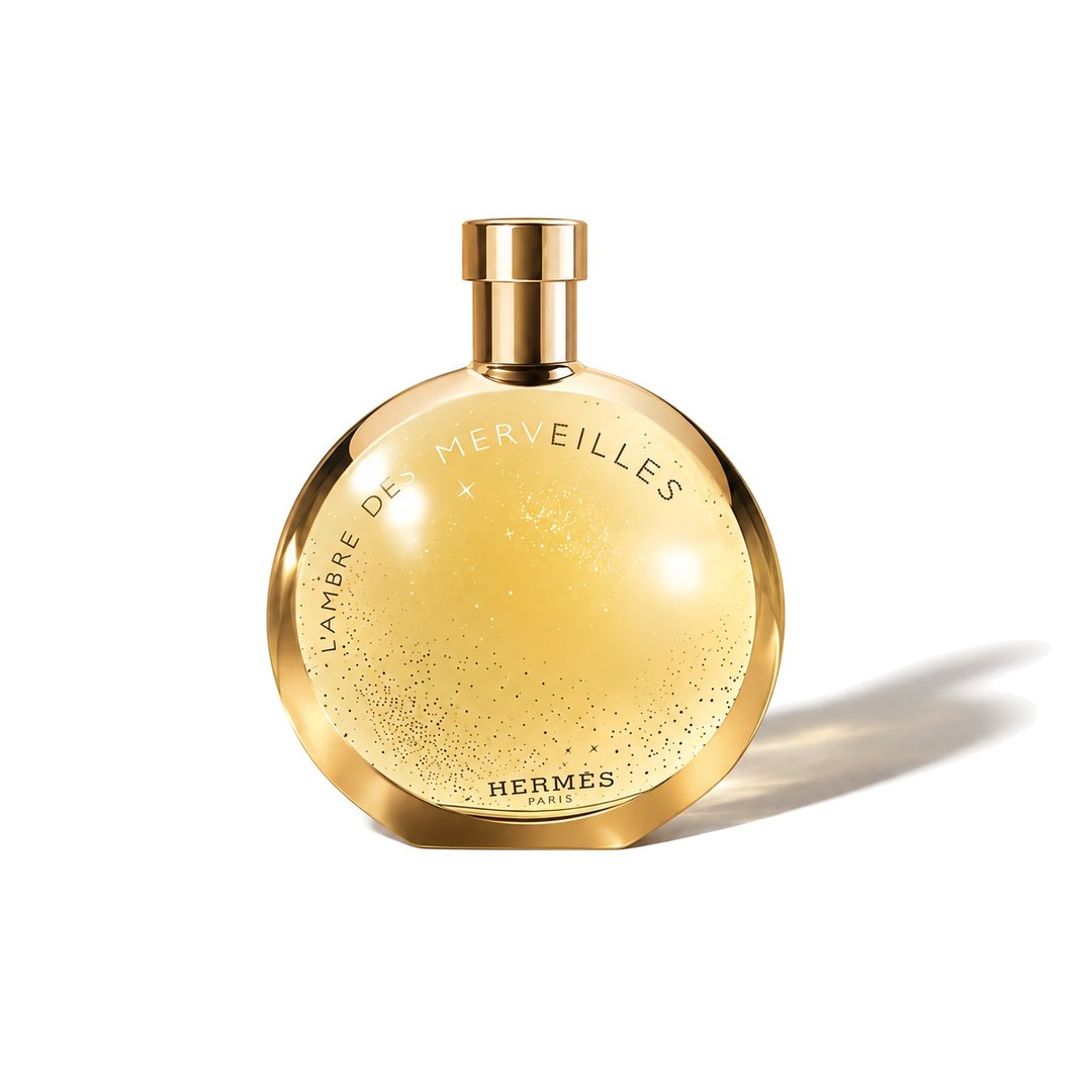 L’Ambre des Merveilles by Hermès, bottle casting a soft shadow, photo 1 of 6