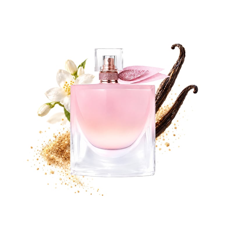 La Vie Est Belle Vanille Nude von Lancôme, Flakon mit seinen Hauptnoten: Solare Noten, Jasmin und Bourbon-Vanille