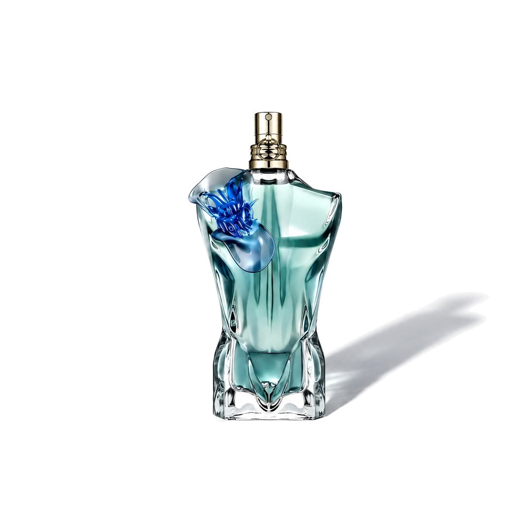 Le Beau Flower Edition by Jean Paul Gaultier, bottle casting a soft shadow, photo 1 of 6