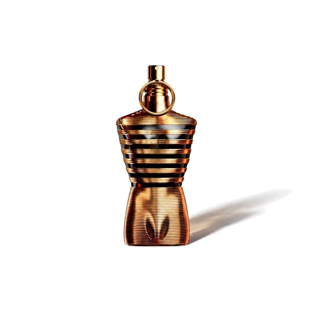 Le Male Elixir by Jean Paul Gaultier, bottle casting a soft shadow, photo 1 of 6