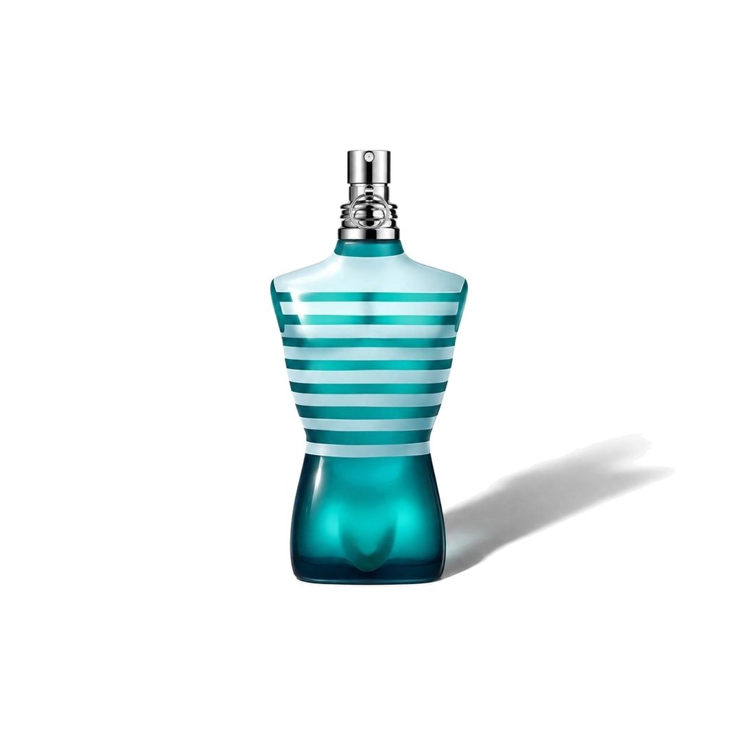 Le Male by Jean Paul Gaultier, bottle casting a soft shadow, photo 1 of 6