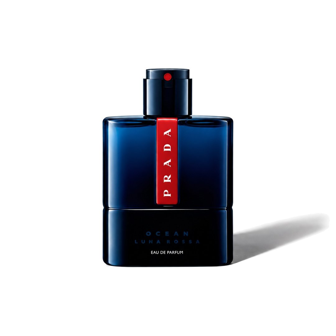 Luna Rossa Ocean Eau de Parfum by Prada, bottle casting a soft shadow, photo 1 of 6