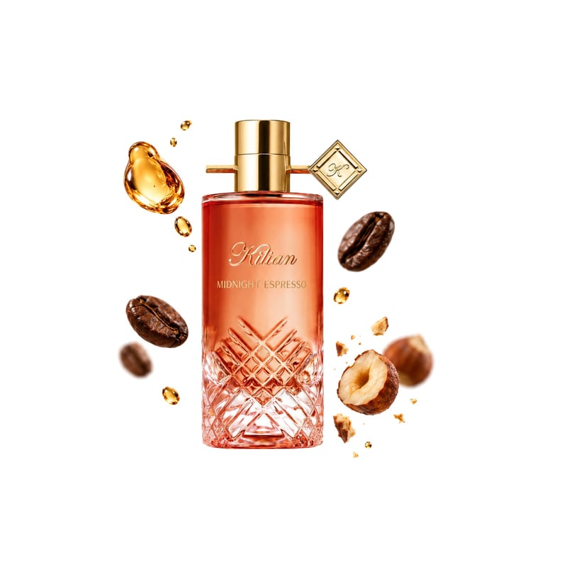 Midnight Espresso by By Kilian, bottle pictured with its key notes: Rum, Coffee and Toasted Hazelnut
