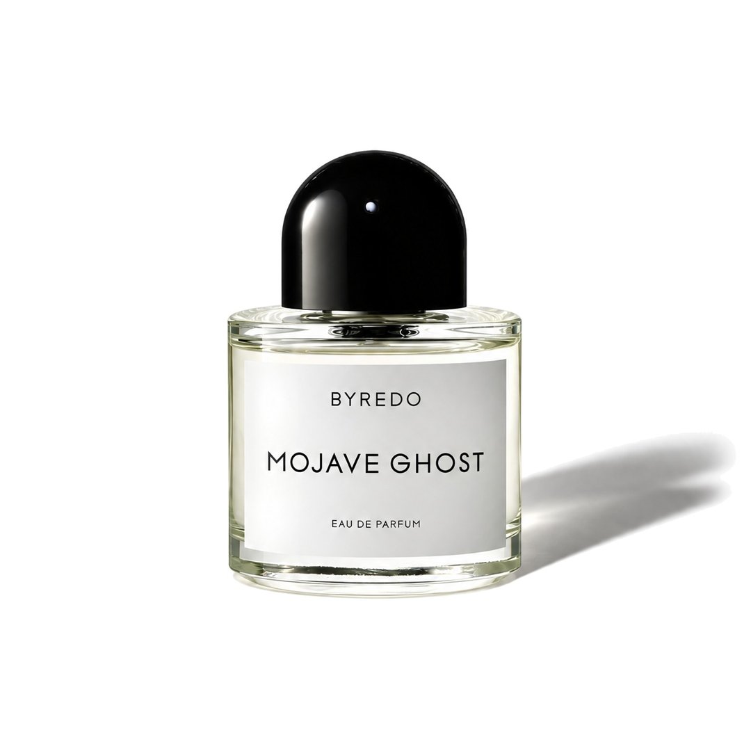 Mojave Ghost by Byredo, bottle casting a soft shadow, photo 1 of 6