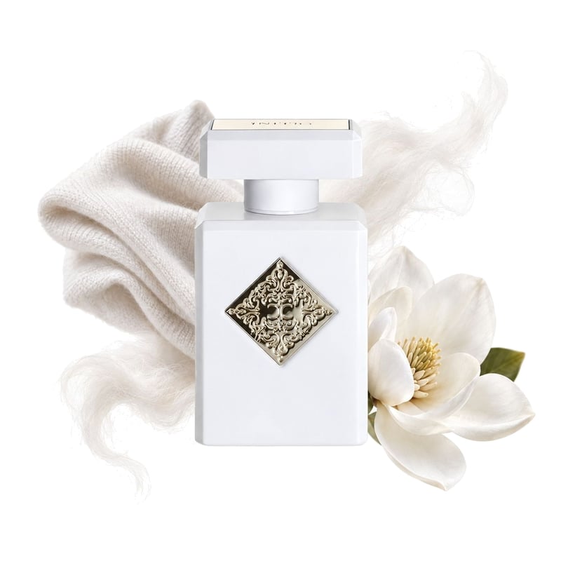 Musk Therapy by Initio Parfums Prives, bottle pictured with its key notes: White Musk, Musk and Magnolia