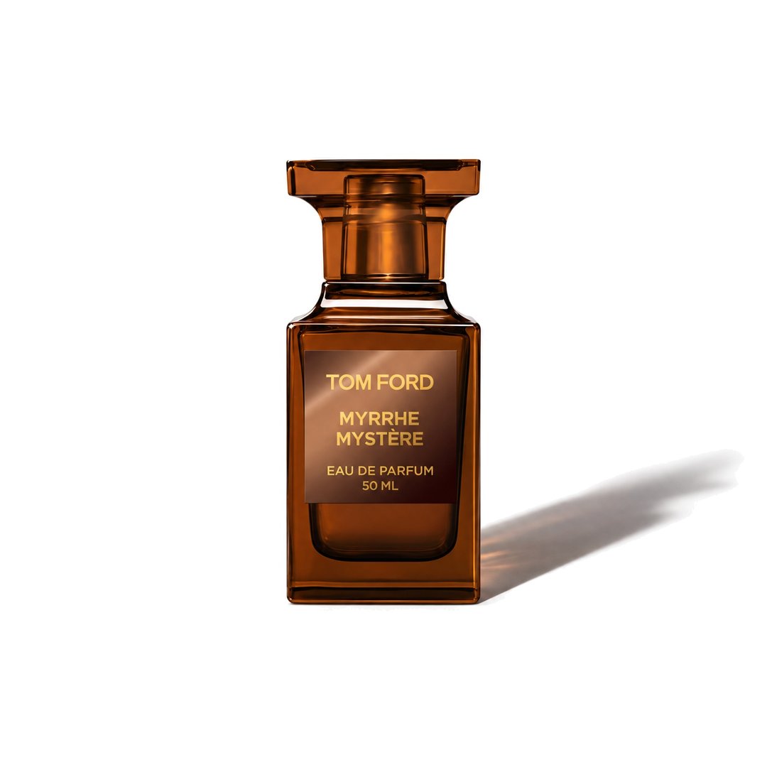 Myrrhe Mystere by Tom Ford, bottle casting a soft shadow, photo 1 of 6