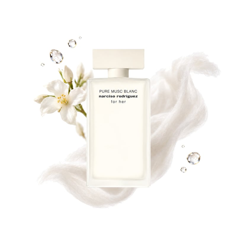 Narciso Rodriguez For Her Pure Musc Blanc, Narciso Rodriguez: pullo ja sen keskeiset nuotit: Aldehydit, Jasmiini ja Muskus