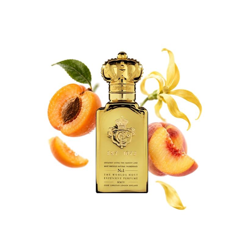 No. 1 Feminine de Clive Christian, frasco con sus notas principales: Albaricoque, Melocotón y Ylang-ylang